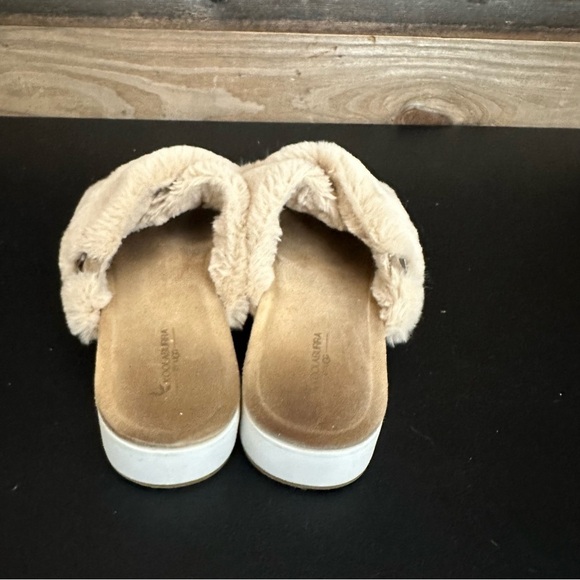 UGG Kookaburra Roubie Fuzz Slip On Tan Fur Straps Platform Sandals Women’s 8 - Picture 4 of 11